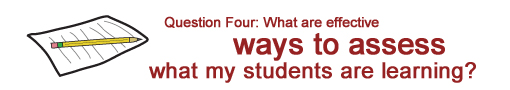 Question Four: What are effective ways to assess what my students are learning?